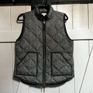 J. Crew Gray and White Patterned Vest